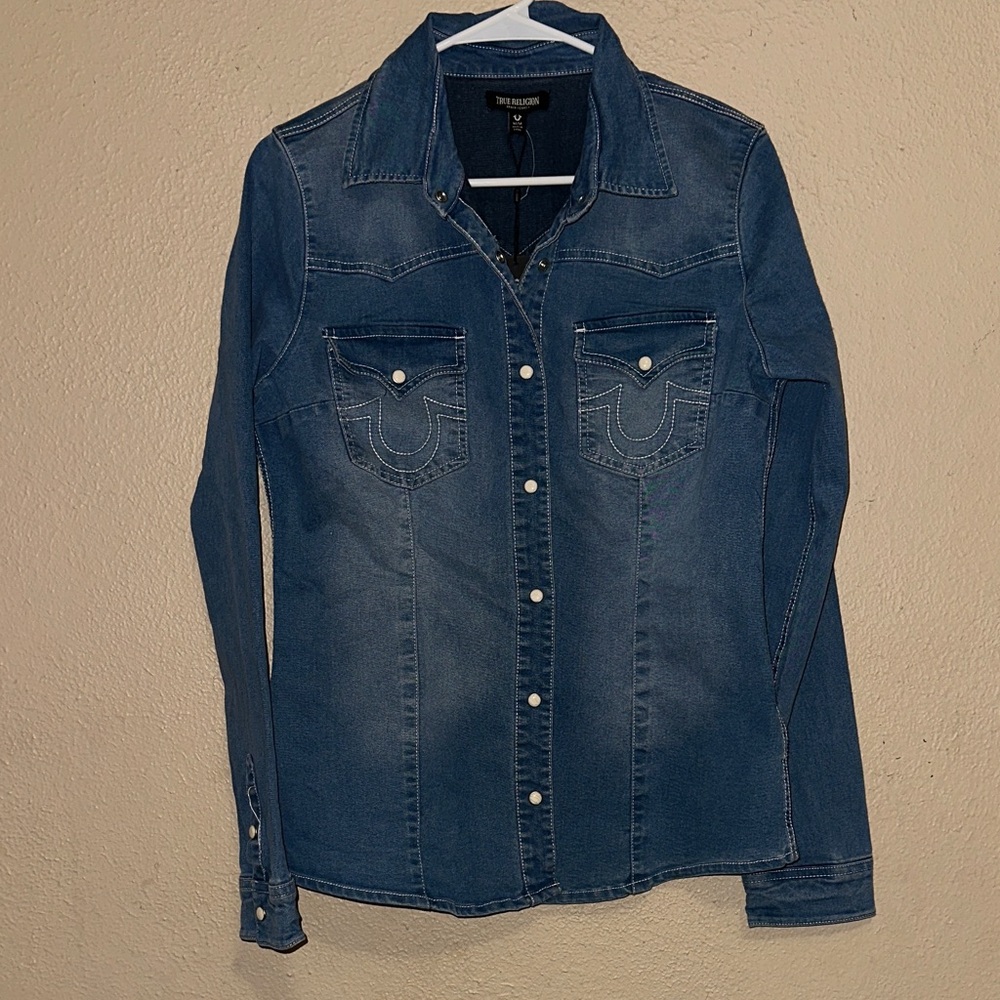 True Religion Indigo Button-Up Shirt